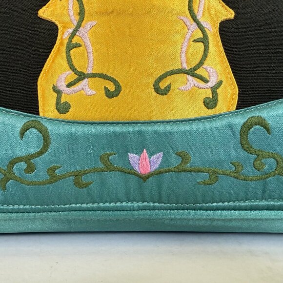HOLD for Sandy: Whimsical Art Nouveau Silk & Embroidered Floral Handbag by Oovoo - Picture 5 of 12